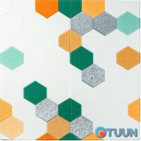 Панель стеновая 3D 700х700х4мм мозаика зелёно-жёлтая (D) SW-00002015