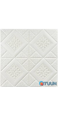 Self-adhesive decorative ceiling and wall 3D panel monogram in a rhombus 700x700x5mm (374) SW-00000881