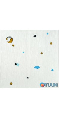 3D wall panel 700*700*4mm stars and moon on white background (D) SW-00001970