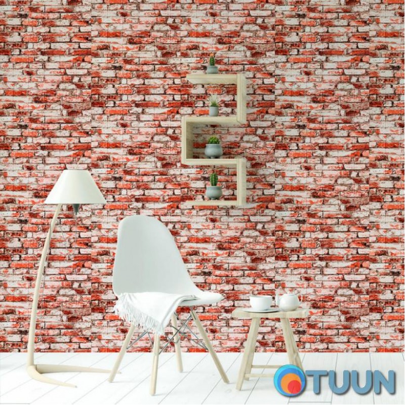 Decorative 3D panel self-adhesive brick Red-White 700x770x4mm (341) SW-00000533