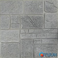 Самоклеюча декоративна 3D панель камінь срібло 700х700х6мм (153) SW-00000187