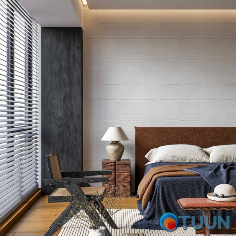 Self-adhesive 3D panel stone white 700x700x6mm (151) SW-00001155