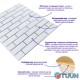 Self-adhesive 3D panel brick white strip silver 700x770x3mm (100-3) SW-00000752