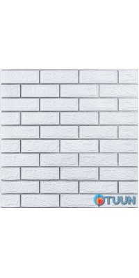Self-adhesive 3D panel brick white strip silver 700x770x3mm (100-3) SW-00000752