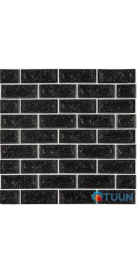 Панель стінова 70*70cm*5mm чорна цегла з білим (D) SW-00001503