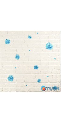 3D wall panel 700x700x4mm blue flowers (D) SW-00001977