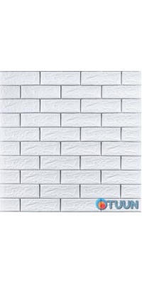 Self-adhesive 3D panel brick white strip silver 700x770x5mm (100-5) SW-00000753
