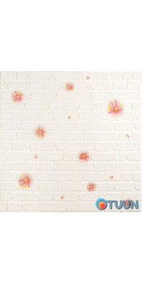 3D wall panel 700x700x4mm pink flowers (D) SW-00001978