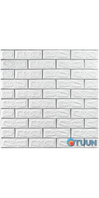 Self-adhesive 3D panel brick white strip silver 700x770x7mm (100-7) SW-00000754