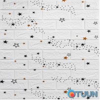 Декоративная 3D панель самоклейка под белый кирпич Звезды 700x770x5мм (021) SW-00000086