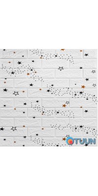 Decorative 3D panel self-adhesive under white brick Stars 700x770x5mm (021) SW-00000086