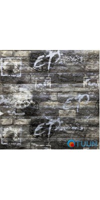 Self-adhesive decorative 3D panel under black brick graffiti 700x770x6mm (027) SW-00000077