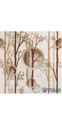 3D wall panel 700x700x4mm trees with circles (D) SW-00001987