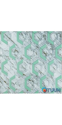 Панель стінова 3D 700х700х4мм сіро-зелені стільники мармур (D) SW-00002006