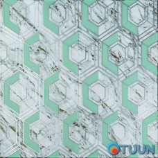 Wall panel 3D 700x700x4mm gray-green honeycomb marble (D) SW-00002006