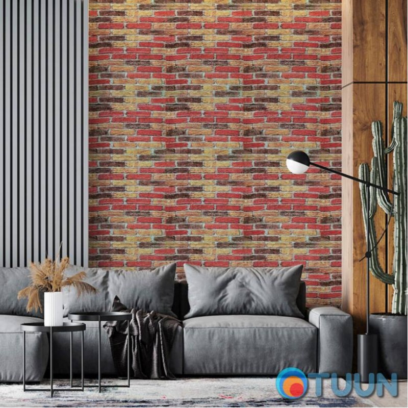 Self-adhesive 3D panel for beige-brown brick Ekaterinoslav 20000x700x3mm SW-00001357