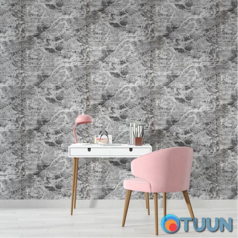 Self-adhesive 3D black marble panel in roll 19600x700x3mm (R061-3-20) SW-00001196
