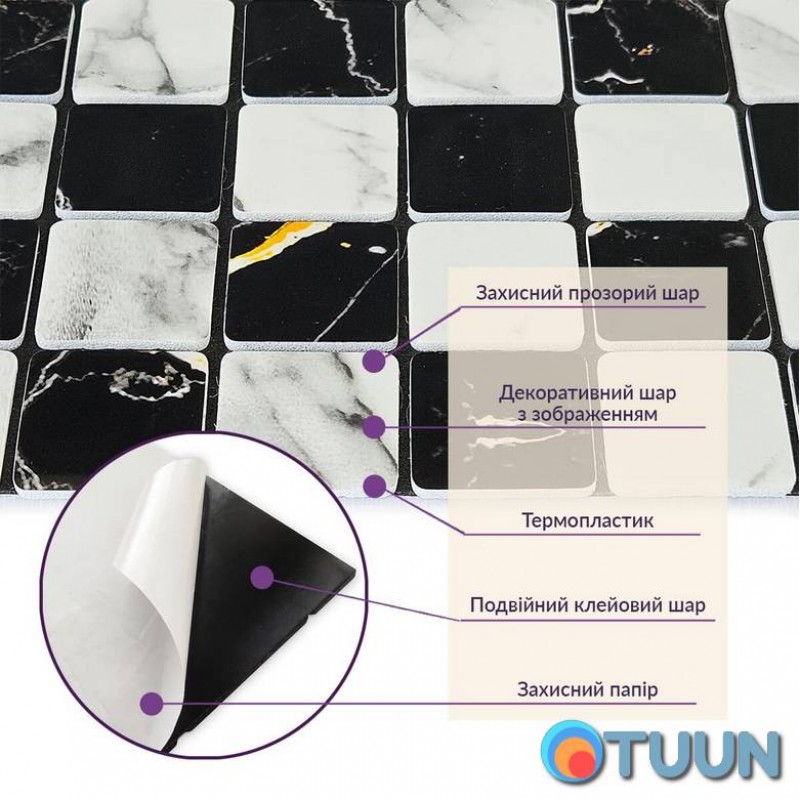 Self-adhesive PET mosaic 30*30CM*4MM (D) SW-00002448