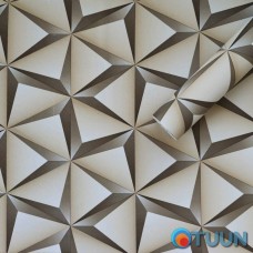 Самоклеющаяся пленка бежевые 3D треугольники 0,45х10м SW-00001235