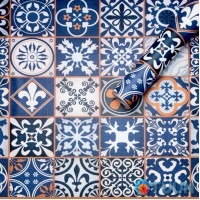 Самоклеющаяся пленка синий орнамент 0,45х10м SW-00001208