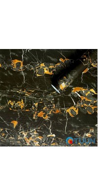 Self-adhesive film black marble with yellow 0.45x10mx0.07mm SW-00001282