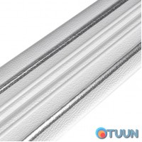 PP self-adhesive skirting board white with gray stripe 2300*140*4mm (D) SW-00001809