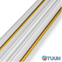 PP self-adhesive skirting board white with gold stripe 2300*140*4mm (D) SW-00001812