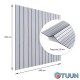 Wall covering vinyl 3D slats white graphite 600*600*2.8mm (D) SW-00002193