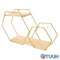 Полка настенная двойной шестиугольник 415*230*100мм (D) SW-00001636 Полка настенная двойной шестиугольник 415*230*100мм (D) SW-00001636