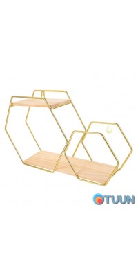 Double hexagon wall shelf 415*230*100mm (D) SW-00001636