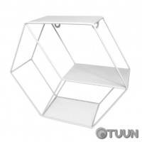 Полка настінна стальний білий шестикутник 290*255*100мм (D) SW-00001637