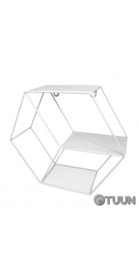 Wall shelf steel white hexagon 290*255*100mm (D) SW-00001637