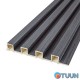 Decorative WPC wall strip graphite 3000x160x23mm SW-00001529