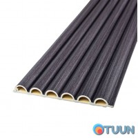 Рейка декоративна WPC кругла стінова графіт 3000х152х15мм SW-00001873