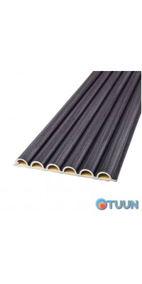 Decorative WPC round wall strip graphite 3000x152x15mm SW-00001873