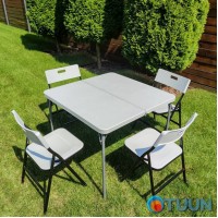 Folding Furniture Set (Table and 4 Chairs), White (with Bag) SW-00001540
