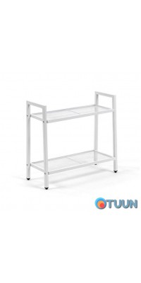 Two-tier metal shelving unit, white, 60*26*60cm, SW-00002102