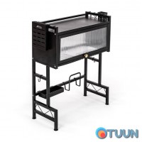 Shelf-organizer for storing and drying dishes above the sink mobile stainless steel black 65*30*78cm SW-00002115