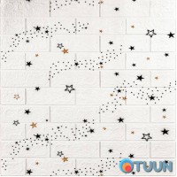 Декоративная 3D панель самоклейка под белый кирпич Звезды 700x770x3мм (021-3) SW-00000693