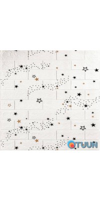 Decorative 3D panel self-adhesive under white brick Stars 700x770x3mm (021-3) SW-00000693