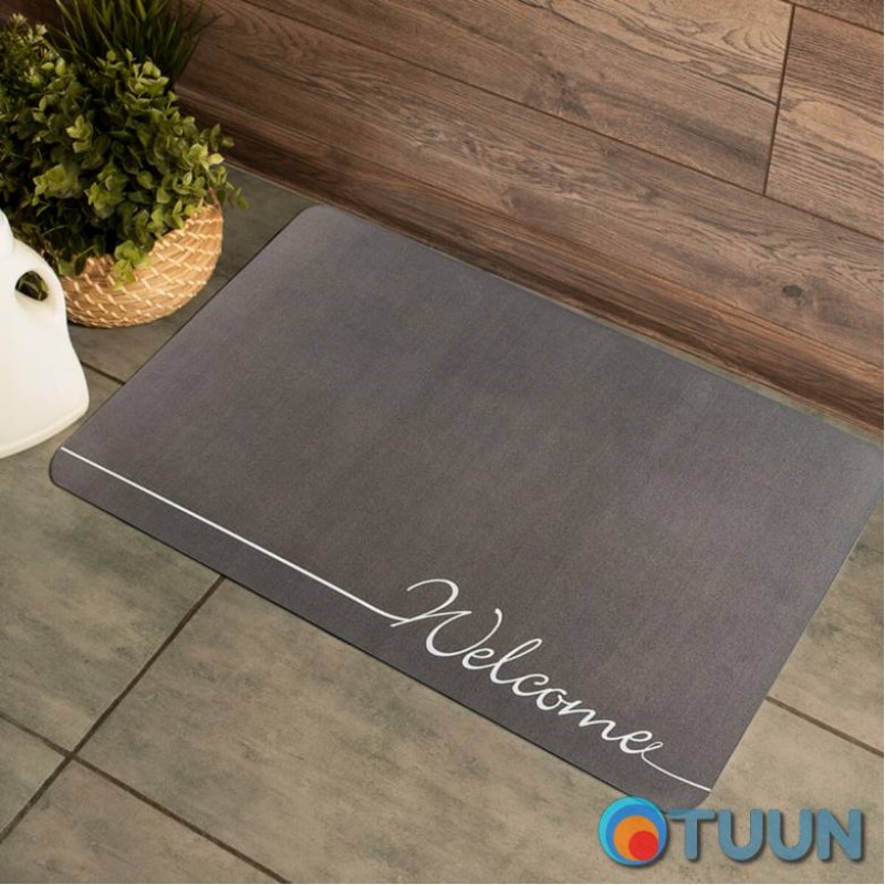 Moisture-absorbing mat gray "Welcome" 38*58CM*3MM (D) SW-00001559