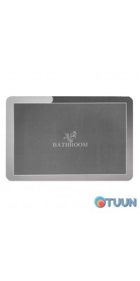Moisture-absorbing mat gray "Bathroom" 38*58CM*3MM (D) SW-00001563